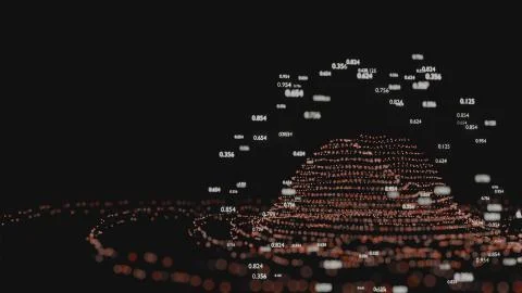 Big Data Visualization. 3D illustration infographic Stock Illustration