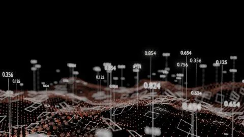 Big Data Visualization. 3D illustration infographic 库存插图