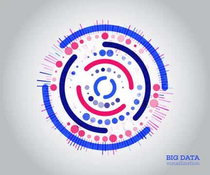 Big data visualization. Abstract background with dots array and lines イラスト素材