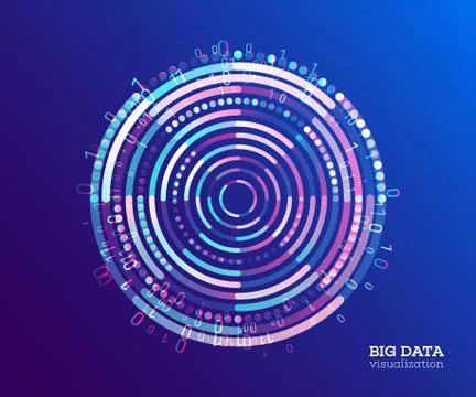 Big data visualization. Abstract background with dots array and lines. Stock Illustration