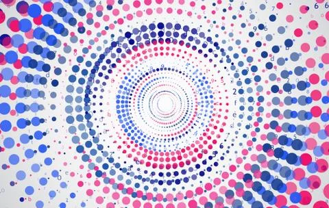 Big data visualization. Abstract background with dots array and binary code. Stock Illustration