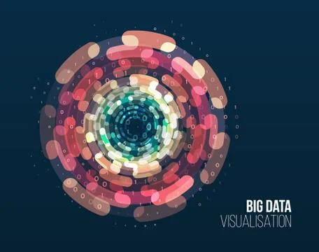 Big data visualization. Abstract background with lines array and binary code. Stock Illustration