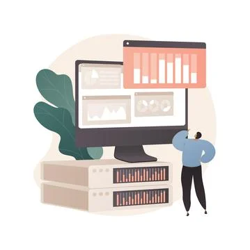 Big data visualization abstract concept vector illustration. Stock Illustration