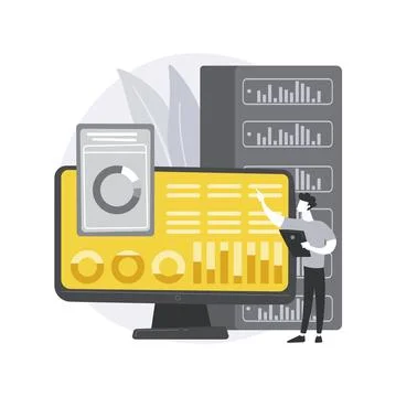 Big data visualization abstract concept vector illustration. Stock Illustration