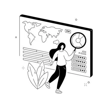 Big data visualization abstract concept vector illustration. Stock Illustration