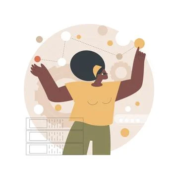 Big data visualization abstract concept vector illustration. Illustrazione stock