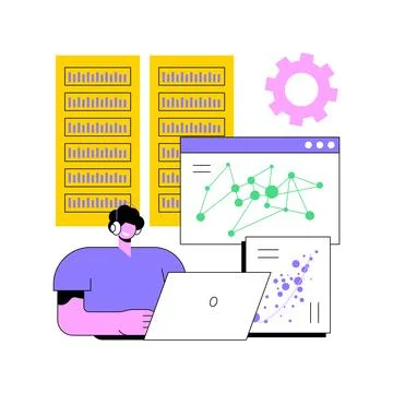 Big data visualization abstract concept vector illustration. Illustrazione stock