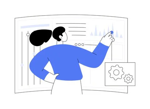 Big data visualization abstract concept vector illustration. Illustrazione stock