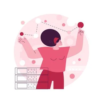 Big data visualization abstract concept vector illustration. Stock Illustration