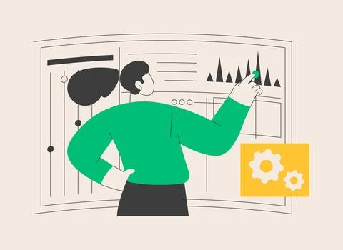 Big data visualization abstract concept vector illustration. Stock Illustration