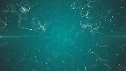 Big data visualization, abstract nanotechnology DarkTurquoise color plexus Stock Footage 96152255