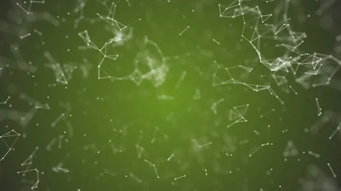Big data visualization, abstract nanotechnology YellowGreen color plexus Stock Footage 96162662