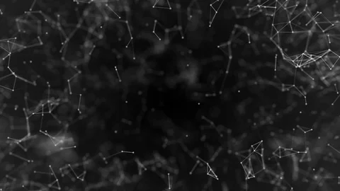 Big data visualization, abstract nanotechnology Black color plexus background Видео 96184345