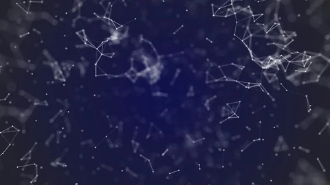 Big data visualization, abstract nanotechnology MidnightBlue color plexus Stock Footage 96189318