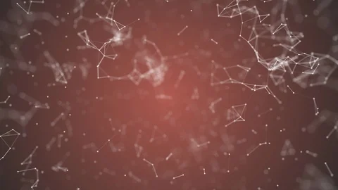 Big data visualization, abstract nanotechnology Salmon color plexus background Video stock 96190163