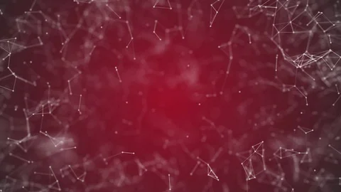 Big data visualization, abstract nanotechnology Crimson color plexus background Видео 96270378