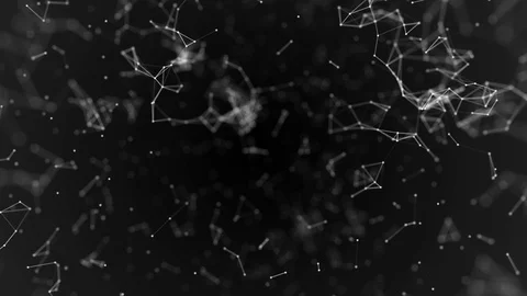 Big data visualization, abstract nanotechnology Black color plexus background Stock Footage 109303315