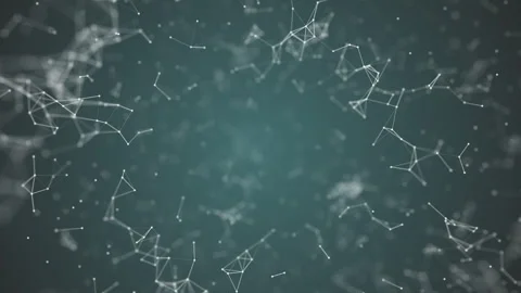 Big data visualization, abstract nanotechnology CadetBlue color plexus Stock Footage 318374704