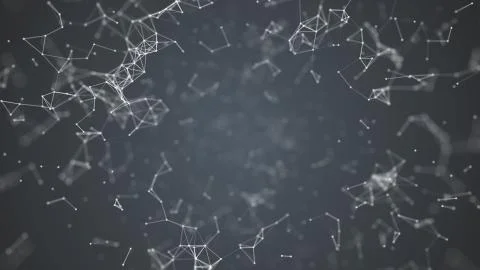 Big data visualization, abstract nanotechnology SlateGrey color plexus Stock Illustration