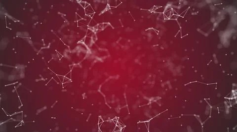 Big data visualization, abstract nanotechnology Crimson color plexus background Illustrazione stock
