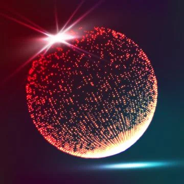 Big Data Visualization Abstract Vector Background. Dots Array And Lines. Vector Stock Illustration