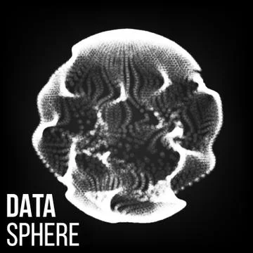 Big Data Visualization Abstract Vector Background. Dots Array And Lines. Vector Illustrazione stock