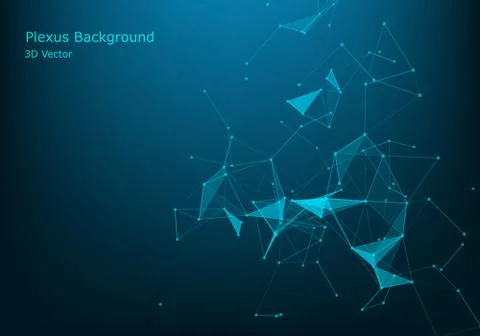 Big data visualization . Abstract vector polygonal background . Molecular bon Stock Illustration