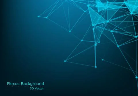 Big data visualization . Abstract vector polygonal background . Molecular bon Stock Illustration