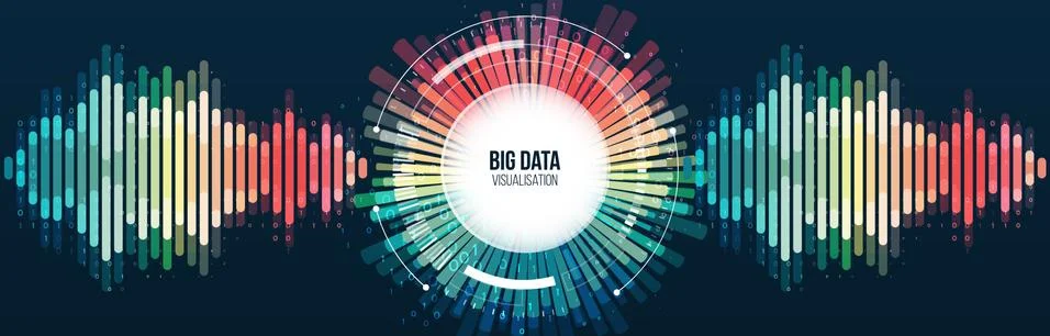 Big data visualization. Analysis and structuring of information.  ?onceptual  Illustrazione stock