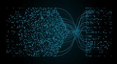 Big data visualization and information analysis Illustrazione stock