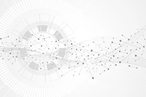 Big data visualization. Artificial Intelligence and Machine Learning Concept Illustrazione stock