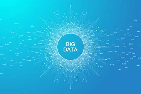 Big data visualization. Artificial Intelligence and Machine Learning Concept Stockillustratie