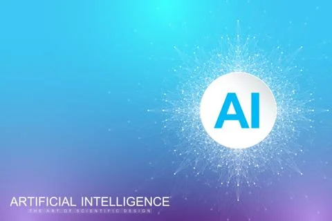 Big data visualization. Artificial Intelligence and Machine Learning Concept Stock Illustration