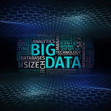 Big data visualization. Background 3d .Big data connection background. Cyber Stockillustratie