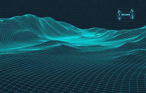 Big data visualization. Background 3d .Big data connection background. Cyber Illustrazione stock