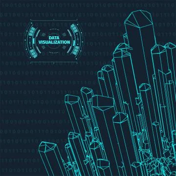 Big data visualization. Background 3d .Big data connection background. Cyber Stock Illustration