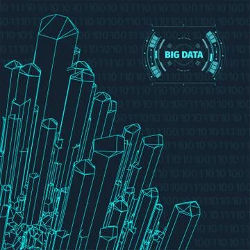 Big data visualization. Background 3d .Big data connection background. Cyber Stock Illustration