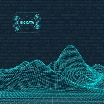Big data visualization. Background 3d .Big data connection background. Cyber Illustrazione stock