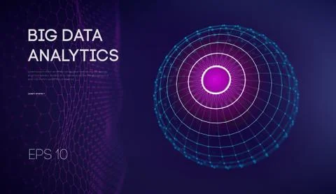 Big data visualization. Background 3d .Big data connection background. Cyber Stock Illustration