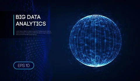 Big data visualization. Background 3d .Big data connection background. Cyber Stock Illustration