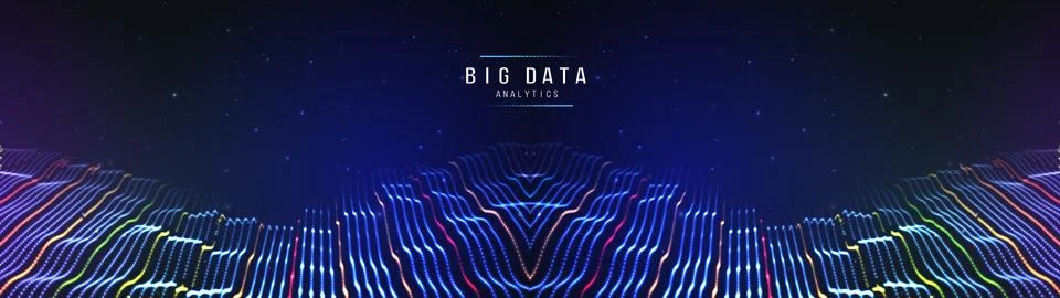 Big data visualization. Background 3d .Big data connection background. Cyber Illustrazione stock