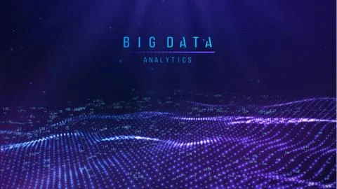 Big data visualization. Background 3d .Big data connection background. Cyber Stockillustratie