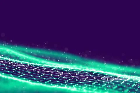 Big data visualization. Background 3d .Big data connection background. Cyber Stock Illustration