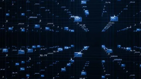 Big data visualization concept. Machine learning algorithms. Analysis of info Stock-Illustration