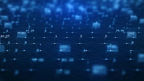 Big data visualization concept. Machine learning algorithms. Analysis of info Stock Illustration