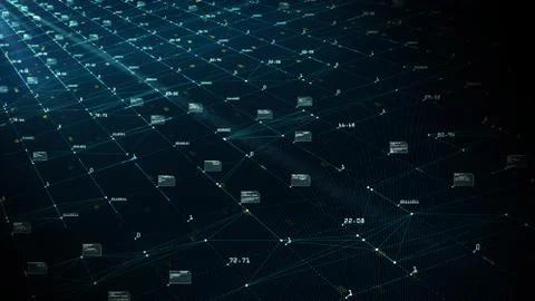 Big data visualization concept. Machine learning algorithms. Analysis of info Stock Illustration