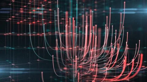 Big data visualization data center analytics IOT cloud computing AI イラスト素材