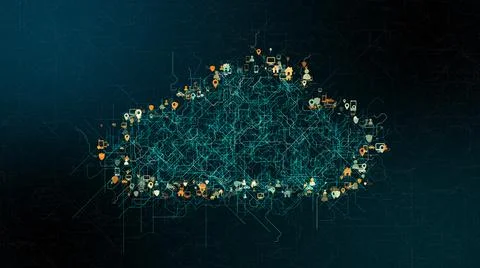 Big data visualization data center analytics IOT cloud computing AI  스톡 일러스트