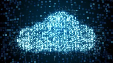 Big data visualization data center analytics IOT cloud computing AI - Concept Stockillustratie