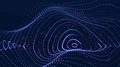 Big data visualization. Digital wave with many particles moving. Stock-Footage 296606869